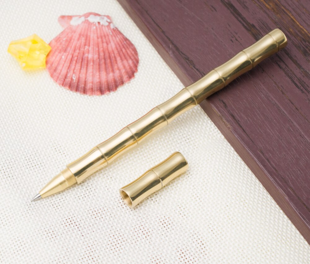 Manual all brass pen high-grade bamboo innovation business ballpoint Pen