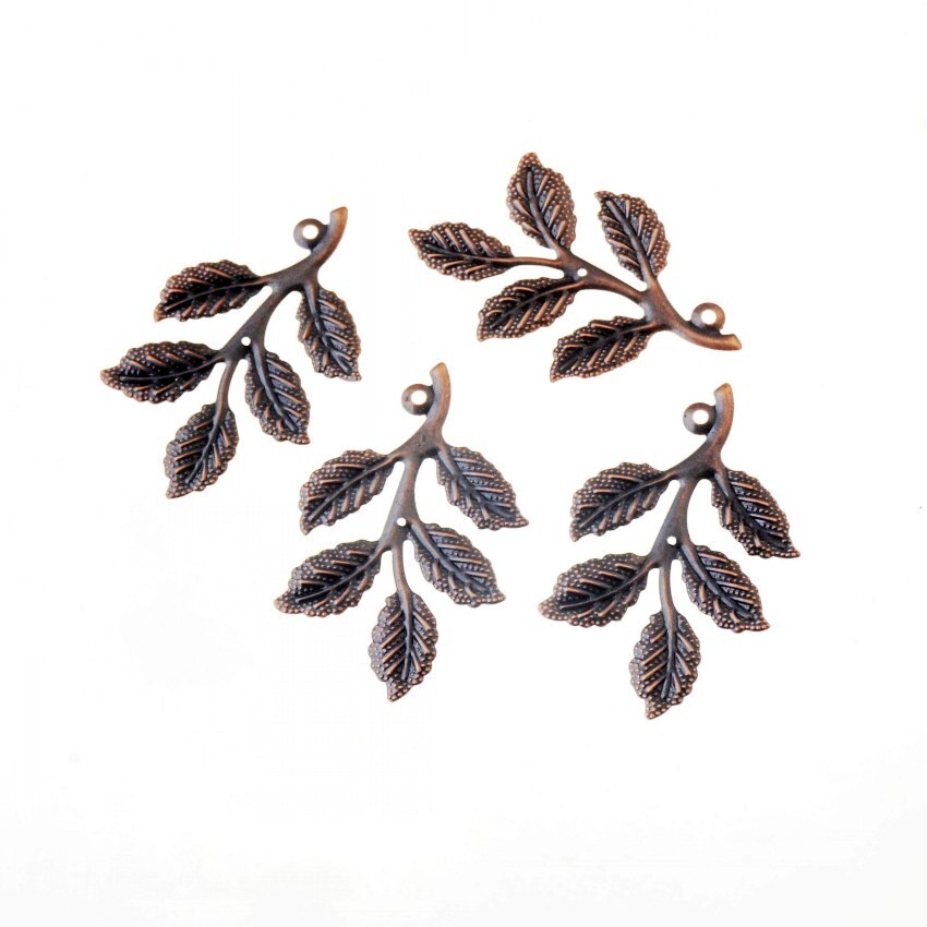 20 Pcs Leaf Filigraan Wraps Connectors Metalen Ambachten Decoratie DIY 32x50mm: Copper