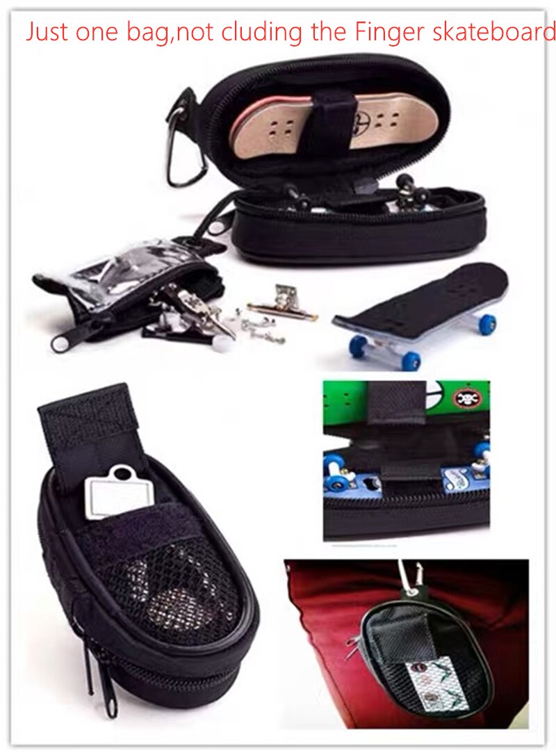 easy carry fingerboard bag finger skateboard bag: black