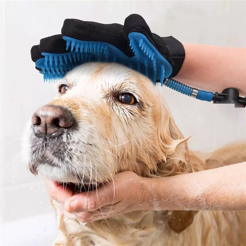 Tyndeste multifunktions kæledyr badning til hunde massage chuveiro kæledyr renere hund sprøjte handsker rengøringsmateriel hund bad handsker
