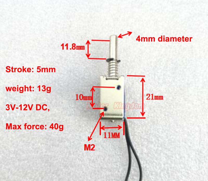 Mikro platz Elektromagneten DC 6V-12V 9V Saug Frühling drücken-ziehen-Typ 5mm Hub Magnet magneten