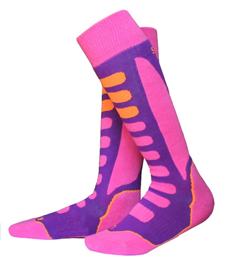 Addensare Inverno Neve Pattinaggio Lungo Da Sci Ice Calzini E Calzettoni Calza Gamba di Protezione Caldo di Sport Per I Bambini Delle Ragazze del Ragazzo Dei Bambini: Pink EU31-34