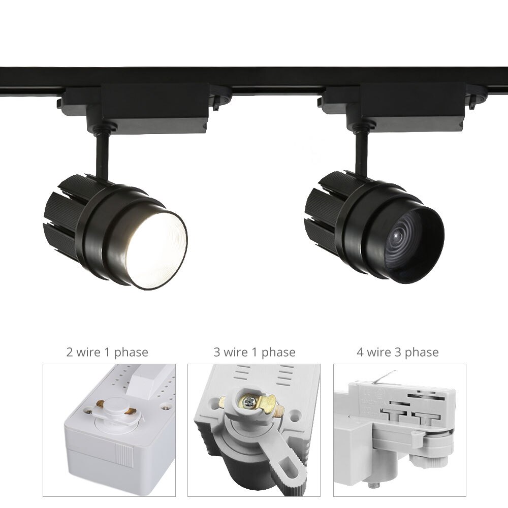 Moderne 30W LED Track Licht Zoom Zwart Rail Winkel Winkel Verlichting Spotlight Armatuur Keuken Plafond Showroom Spot Rail Zoommable
