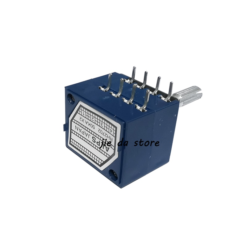 Potenciómetro de Control de volumen de Audio, amplificador de altavoz estéreo de 8 pines, potenciómetro rotativo de volumen ALPS, A50K, 100K, 250K, RH2702
