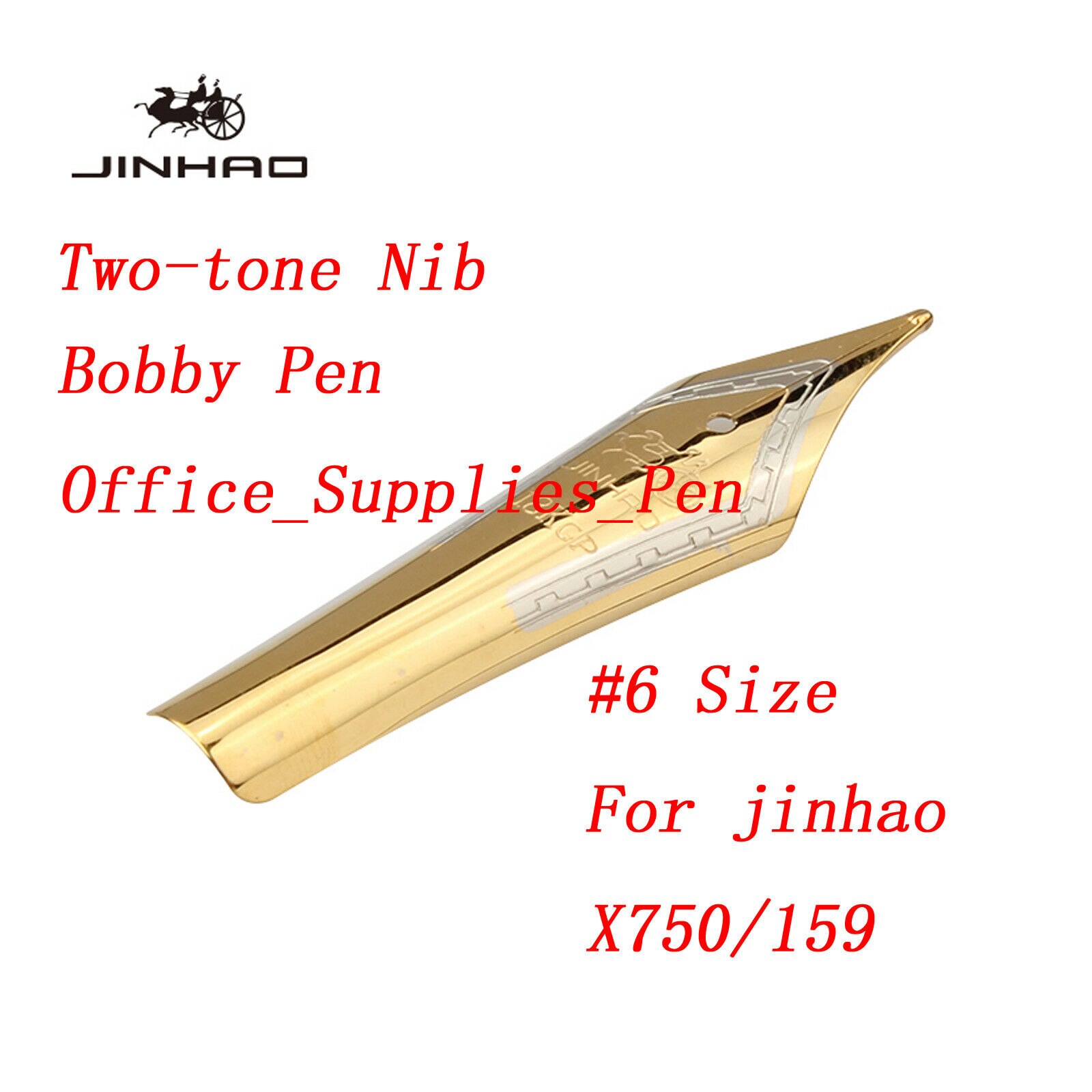 Pluma estilográfica Jinhao #6 35mm Nib Original para Jinhao X750/450/159/100 pluma de tinta, papelería, suministros para oficina y escuela 1 unidad: Two Tones F 0.6mm