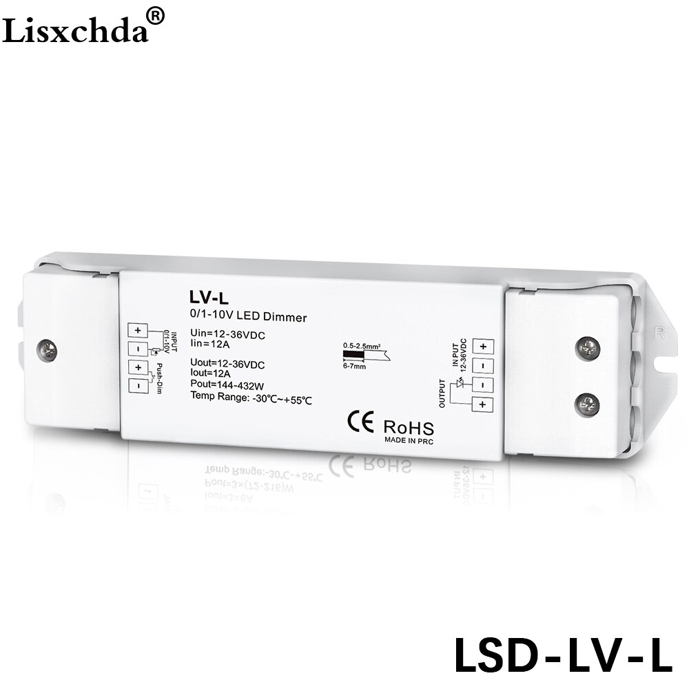 DC5-36V 0/1-10V LED dimming controller 1 channel 0/1-10V input 1 channel PWM output use for fluorescent lamp LED lighting