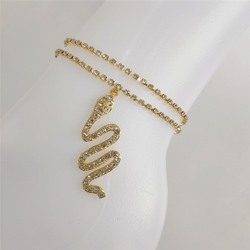Women's Snake Anklet Bracelet - Adjustable Wrap Punk Gothic Jewelry