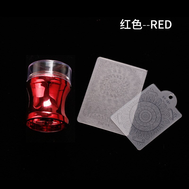 1Pc Clear Silicone Head Nail Stamp Stamping Manicure Tool With Scraper Print Patterns 6 Colors Transparent Nail Stamper: Transparent