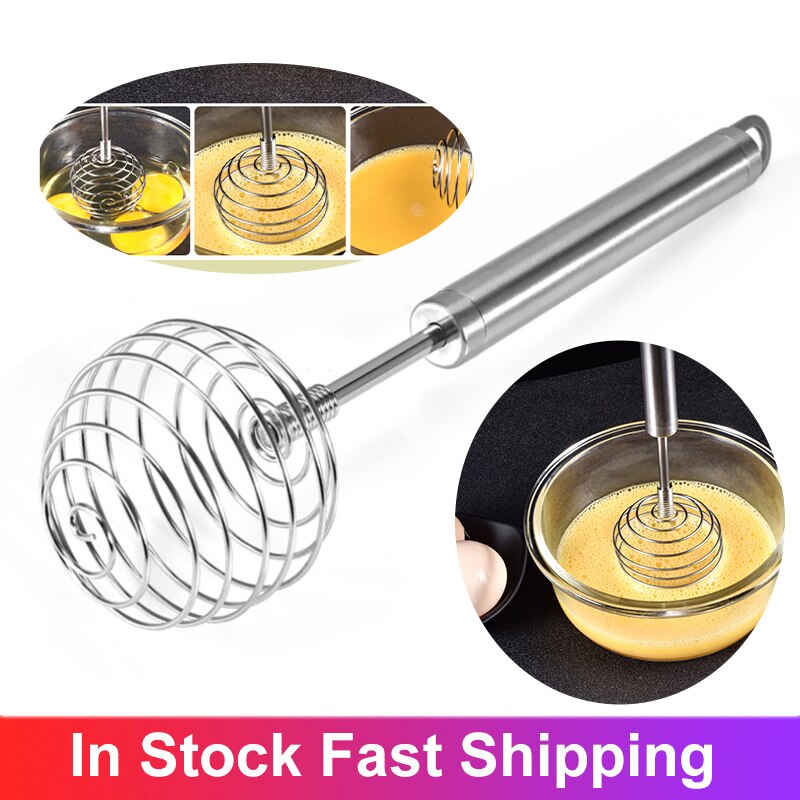 Stainless Steel Ball Spring Whisk Hand-held Butter Egg Mixer Manual Egg Beater Mixers Kitchen Baking Tools Kitchen Accessories