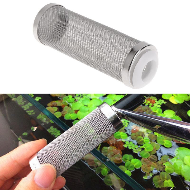 Edelstahl Aquarium Filter Eintrag Netz Garnelen Zylinder Aquarium Zufluss Einlass