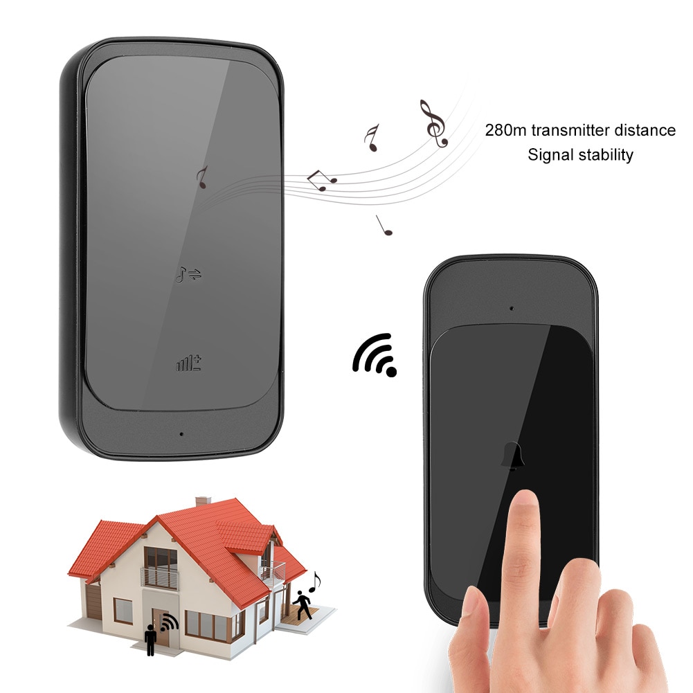 Home Welcome Doorbell Wireless Intelligent Door Bell Ring Elderly Caller Doorbell Waterproof Door Ring EU Plug