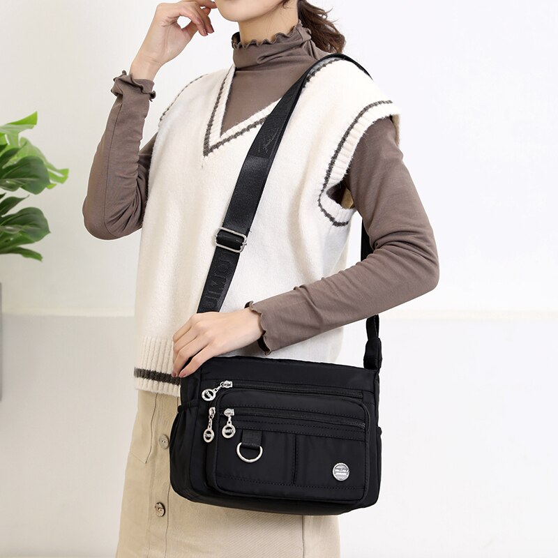 ¡Novedad de ! Bolsos cruzados de gran capacidad para mujer, bandoleras multibolsillos, bolsos de lona de ocio, bolsa de viaje para mujer