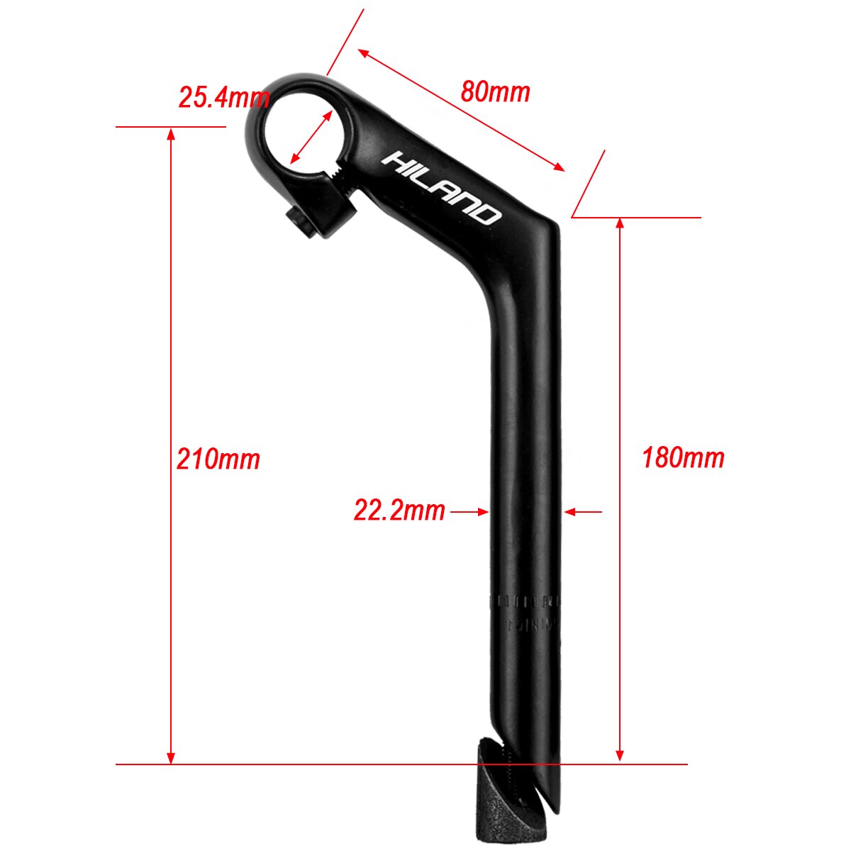 Road Bicycle Fixed Gear Retro Gooseneck Bike Stem Accessories Cycling Stem Part Suitable For 25.4mm Handlebar: stem008bk-8018
