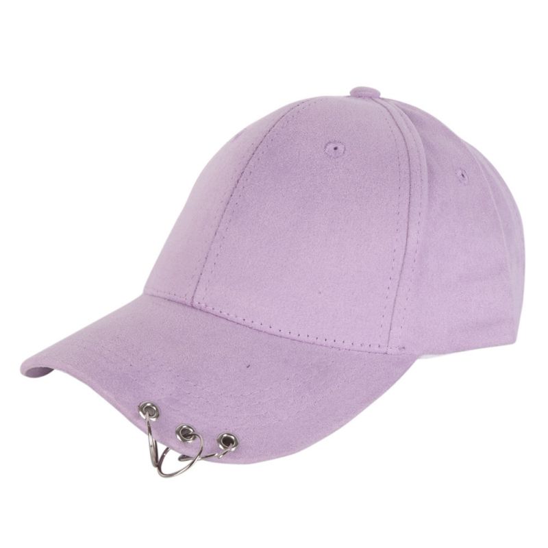 Unisex Casual Solid Verstelbare Baseball Caps Snapback hoeden voor mannen baseball cap vrouwen witte baseball cap hoed met Ringen: Licht Paars