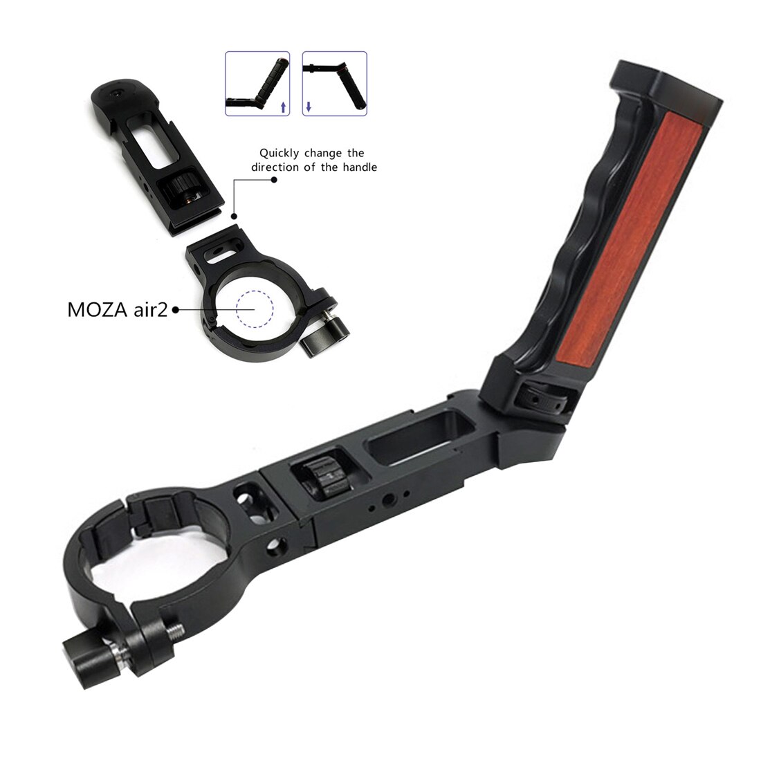 Versatile Handle Grip Neck Ring Clamp Bracket Handheld Stabilizer Extension Holder Arm for Ronin S SC MOZA weebillS Crane Gimbal: Orange