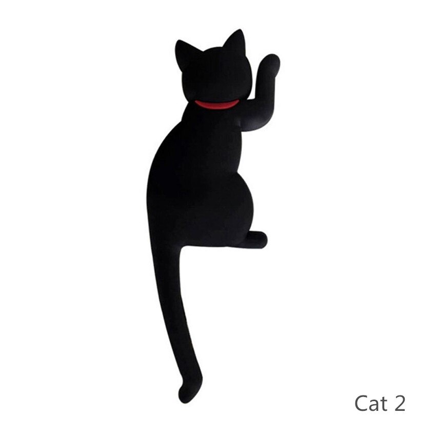 Magnetic Cartoon Cat Refrigerator Sticker Fridge Magnet Hanging Hook Tail Fridge Magnet Hook Door Home Decorations Souvenir: Cat 2