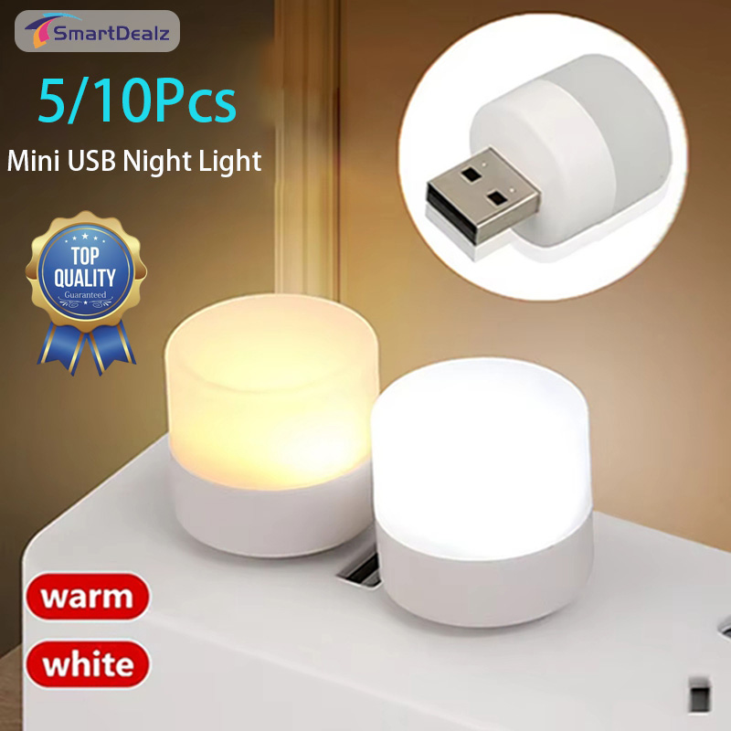 5/10Pcs USB Nachtlicht Warm Weiß Augenschutz Buch Lesen Licht USB Stecker Computer Mobile Power Lade LED Nacht Lampe ﻿