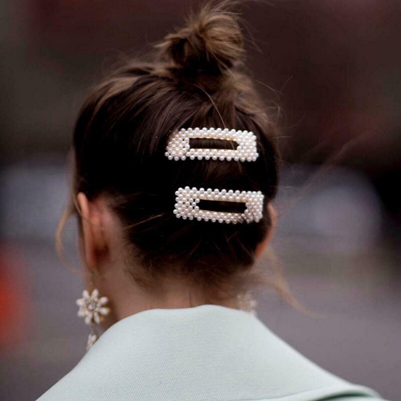 novedosa Clip de perla para el cabello de encaje para las mujeres Diadema con de Peine pasador de horquilla de barra Accesorios para peinados