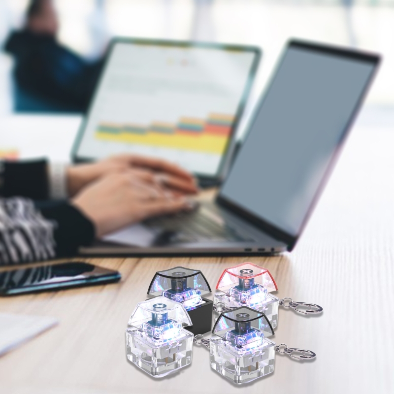 Led-lys tastatur klik legetøj 1- taster keycap tester switches test for stresslindring og sjov sensorisk oplevelse