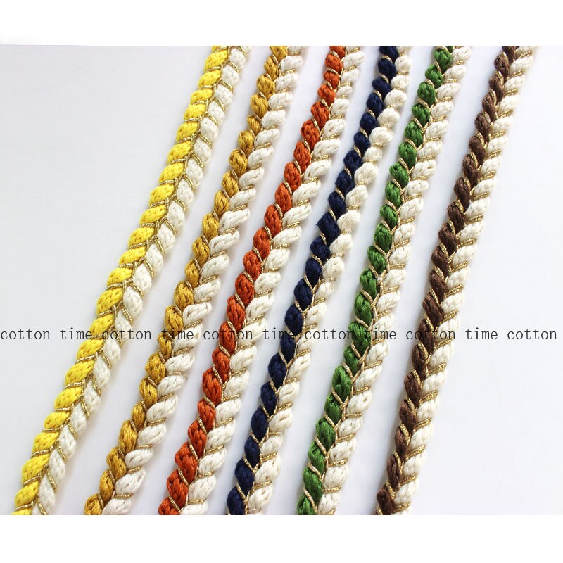 6 jaardia kultainen punos köysi 1.5cm puuvillasekoitettu köysi kierretty puuvillanarut takin koristelu askartelu köydet ompelutarvike