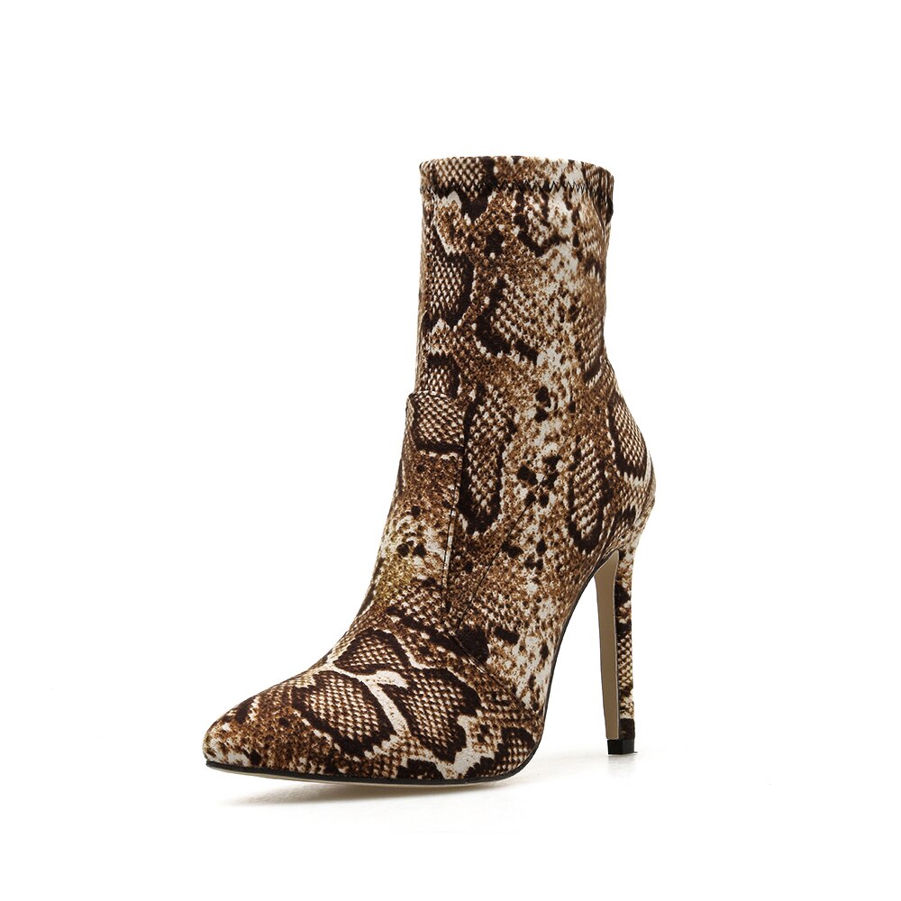 Taille 35-42 nouvelles chaussures femmes bottes serpent bottines Sexy femme automne hiver dame cuissardes chaussures de fête: 38