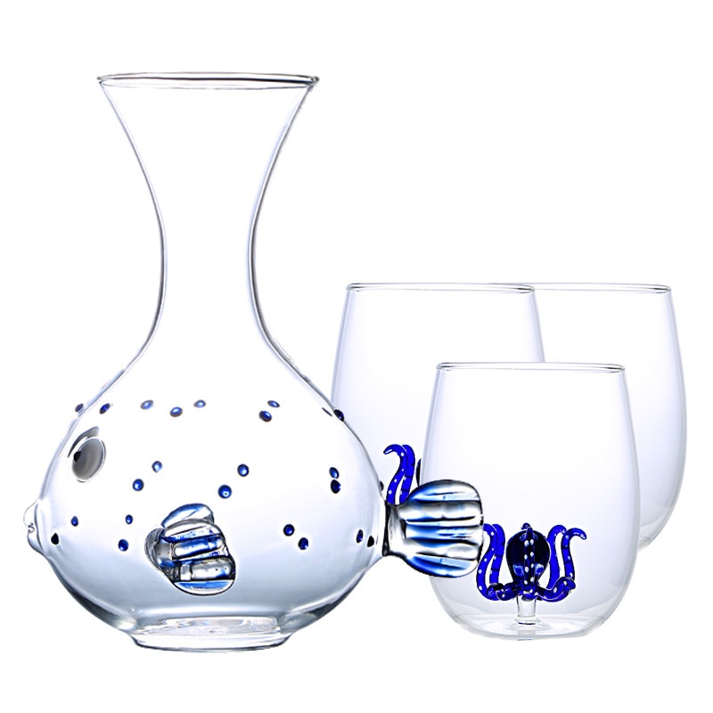 Octopus Cocktail Glass Transparent Jellyfish Glass Cup Juice Glass Goblet Wine Champagne Glass Decanter Brandy Decant