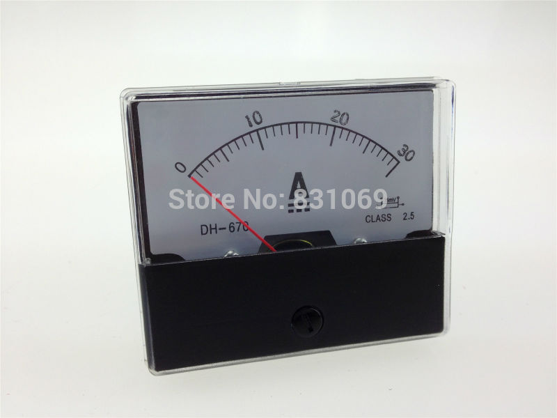 1PCS DH670 DC 0-30A 30A Analog Amp Panel Meter Strom Amperemeter Neue