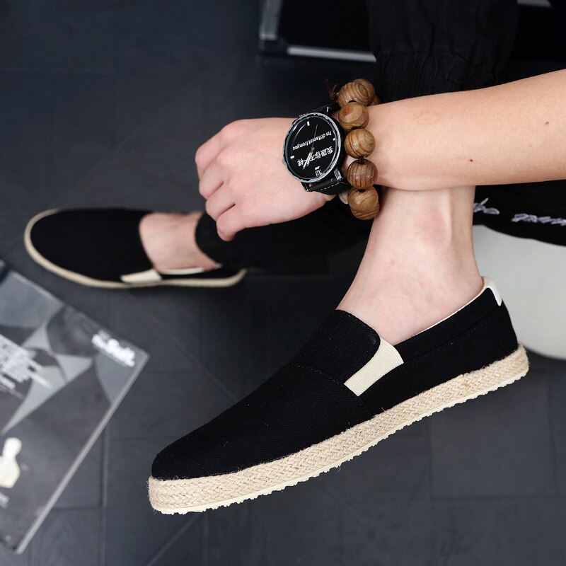 Zomer herenschoenen instappers casual schoenen voor jonge heren ademende canvas loafers lage schoenen heren platte schoenen