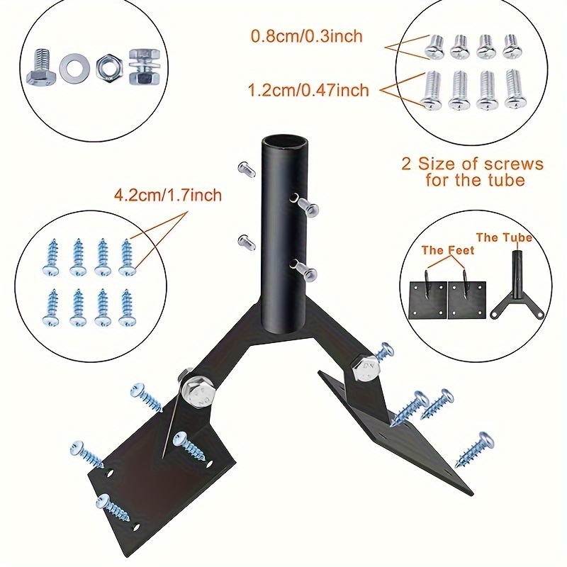 Weathervane Roof Mount,Weather Vanes for Yard Weather Station Mounting Pole Adjustable Thickened Wind Vane Bracket with Hardware