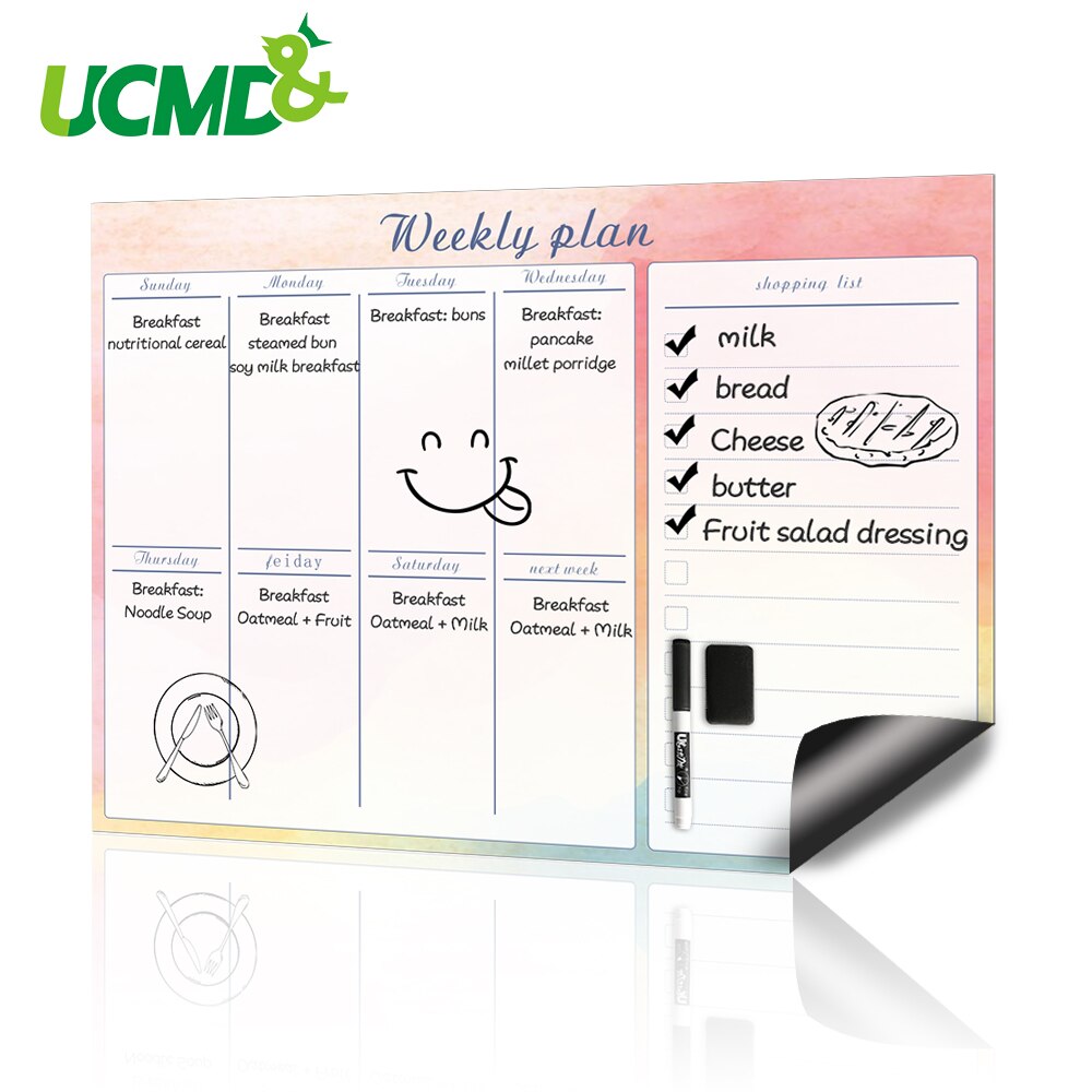 42x30cm Magnetic Weekly Planner Whiteboard Fridge Magnet Flexible Daily Work Study Plan Time Schedule Organizer Message Board