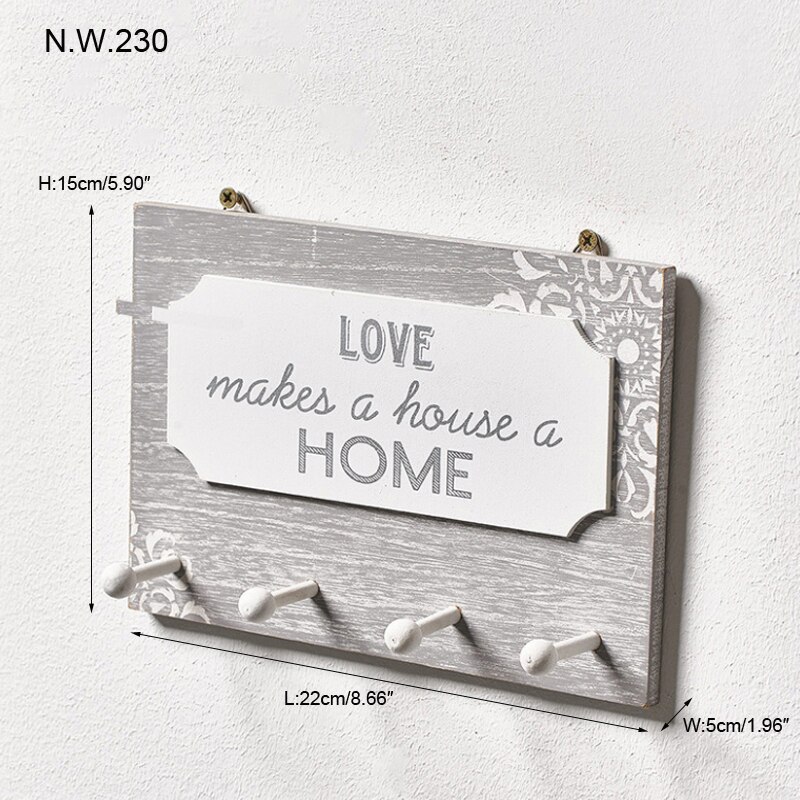Wooden Hanging Plaque Sign with Hooks Wall Mounted Wood Sign with Coat Hat Key Holder for Kitchen Room Home Decorative: style 3