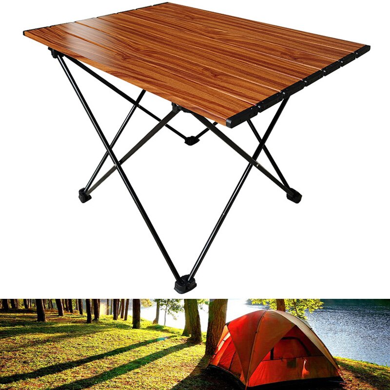 Portable Camping Foldable Tables with Mesh Storage Bag : Hard-Topped Folding Table in a Bag for Picnic, Camp, Beach, Backpack