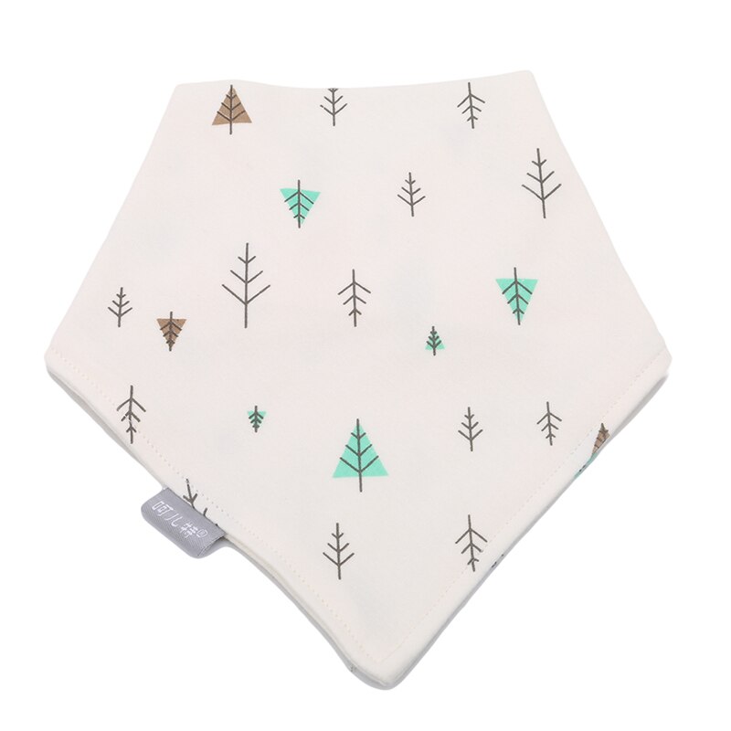 Comfortable Baby Bibs Cute Cartoon Saliva Towel Kids Feeding Double Button Bib Accessory Soft Boys Girls Scarf: small tree
