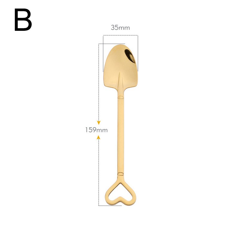 Retro Watermelon Shovel Coffee Spoon Stainless Steel Dessert Spoon Ice Cream Spoon Tip Flat Shovel for Christmas: B