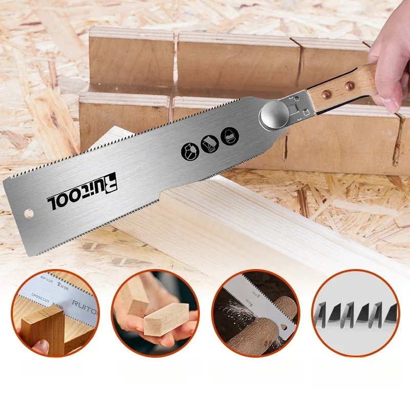 Allsome 13/22 tums handsåg sk -5 stålblad flexibel trädragsåg ergonomisk nyckellöst bladbyte perfekt för träbearbetning