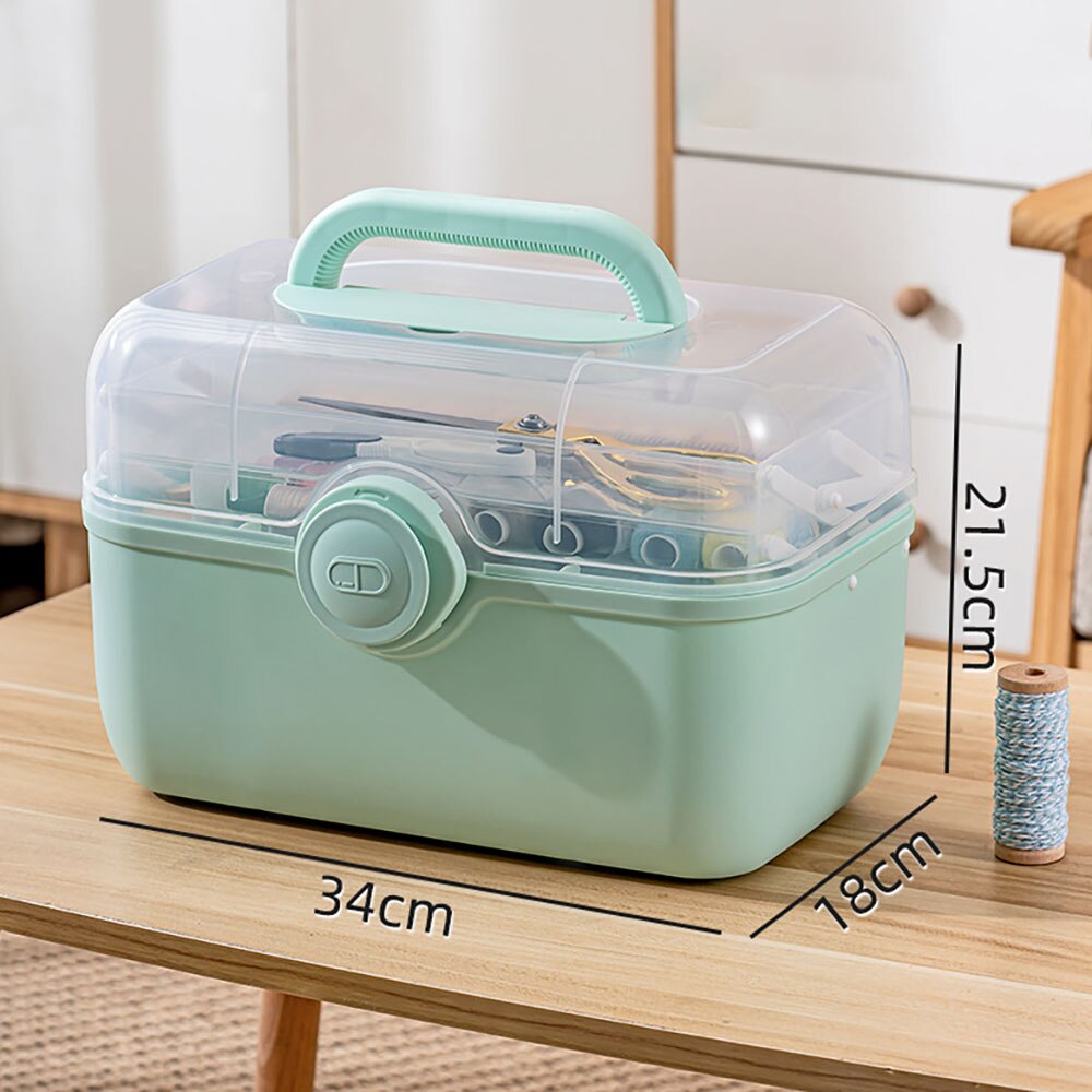 Sewing Kit Box for Adults Beginners Sewing Kits Accessories Home Sewing Box Stitching Repair Kit Compartments Box
