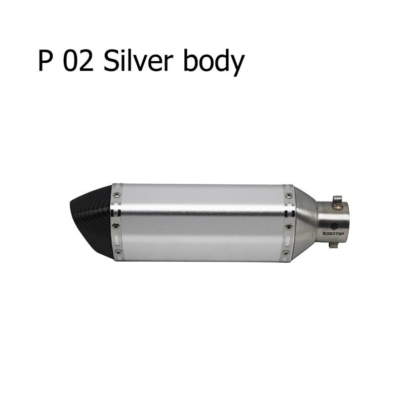 Sclmotos- 51mm Motorcycle Akrapovic Yoshimura Exhaust Muffler Pipe with DB Killer Escape Moto Pitbike Racing NMAX CB650F MT03: model P-02