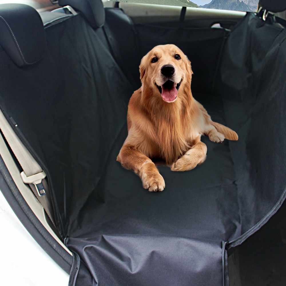 Tapete para cochecito de mascota Oxford huella para mascotas perro trasera resistente al agua cubierta de asiento de coche para mascotas de hamaca Protector con cinturón de seguridad