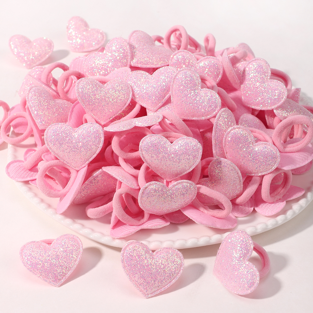 20 pçs crianças elásticos faixas de cabelo meninas bola de pelúcia faixa de borracha para crianças doces scrunchie laços de cabelo clipe acessórios de cabelo do bebê: Preto Verde