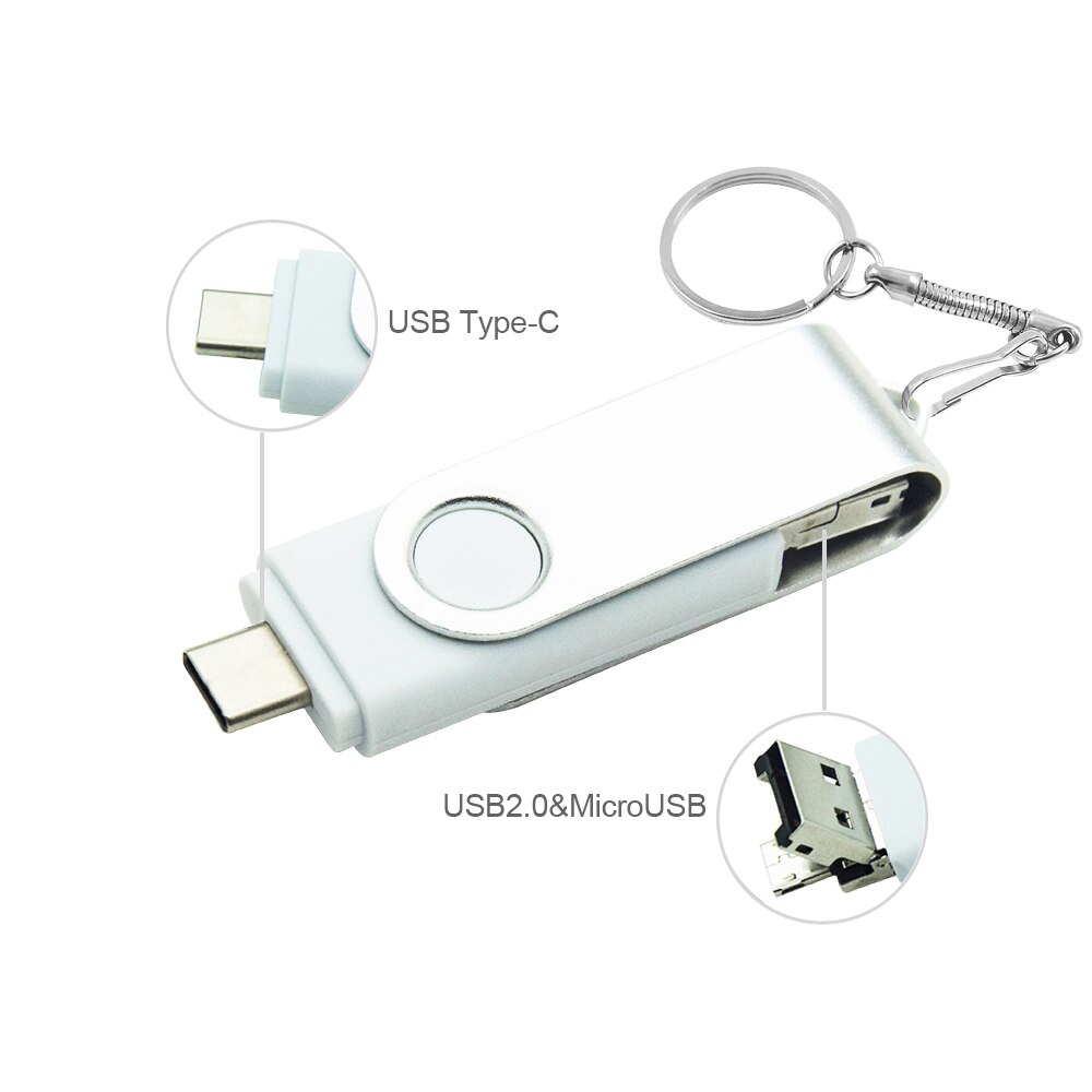 3 in dyski flash usb 1 dla systemu android, typ c i otg , 64gb dyski flash usb 4gb 32gb 16gb 8gb do biura: Czerwony / 16 gb