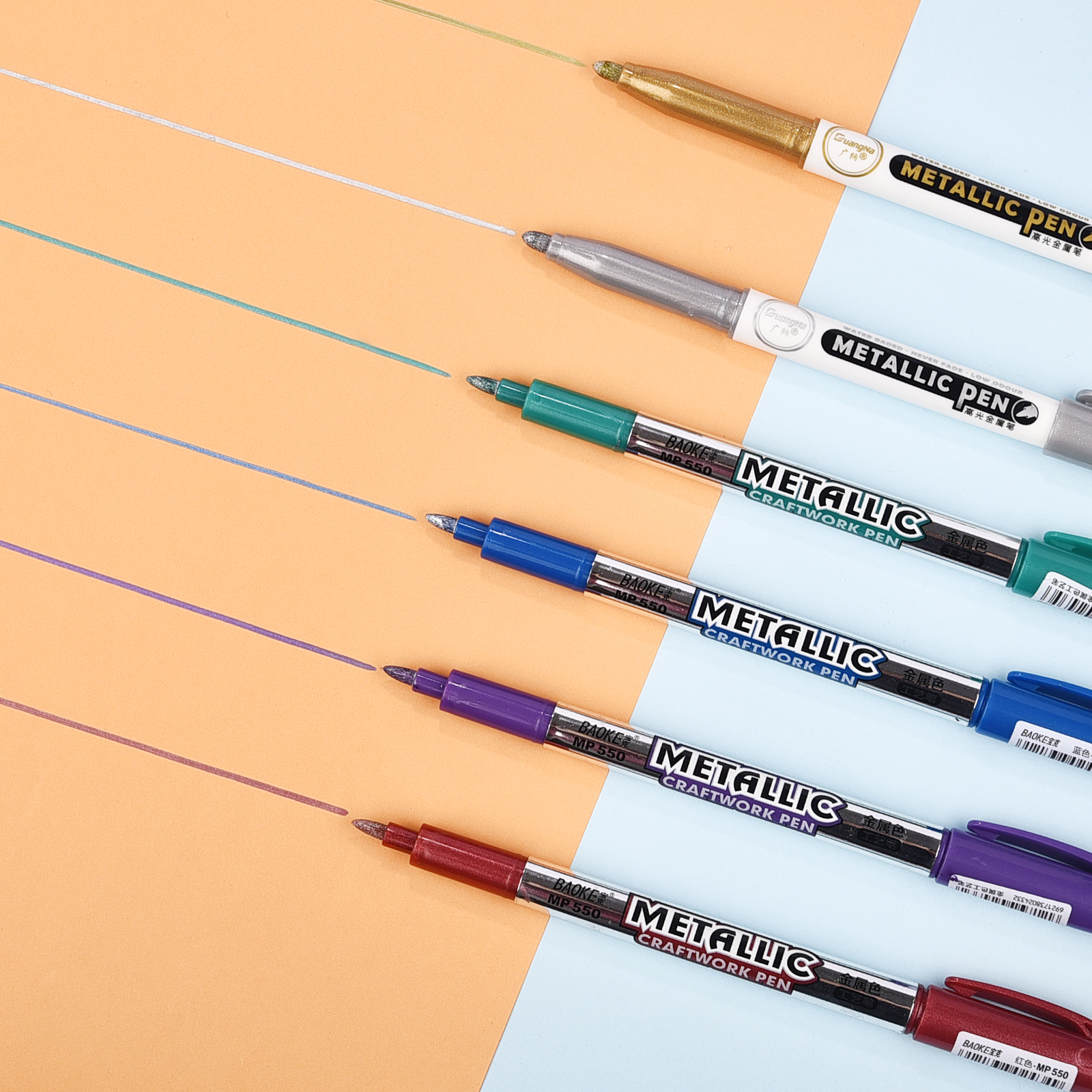 2 stk/parti gør-det-selv metallisk vandtæt permanent maling tusch penne guld sølv highlights til gør det selv epoxy harpiks håndværk tegnepen