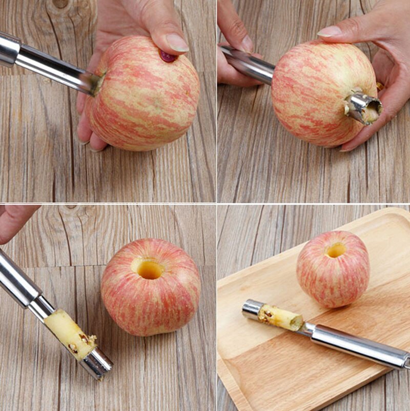Rvs Fruit Corer Rode Data Appel Peer Corer Fruit Zaad Core Remover Slicer Mes Fruit Groente Gereedschap Kichen