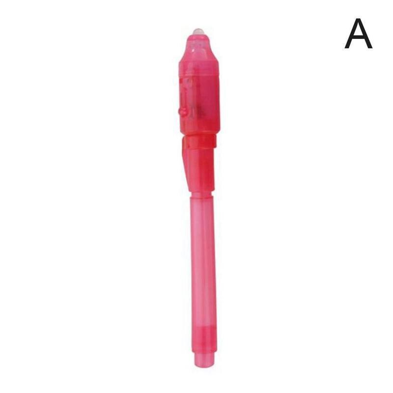 Plastik stort hoved uv usynlig lys pen led lys usynlig lys pen pen pen pen forfalsket blæk markør til børn  t4 s 3: -en