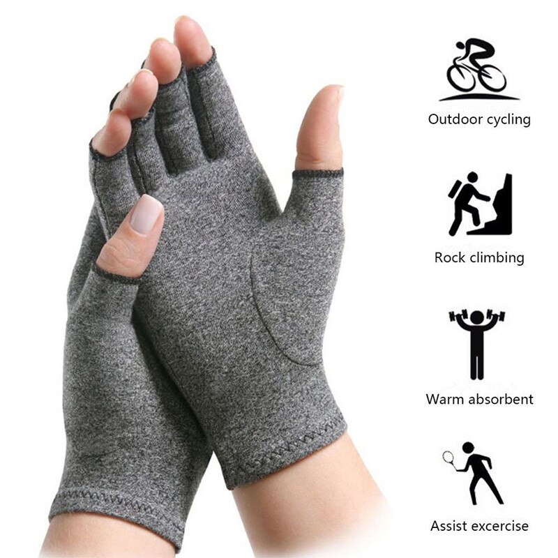 1 Pair Compression Arthritis Gloves Premium Arthritic Joint Pain Relief Hand Gloves Therapy Open Fingers Compression Gloves