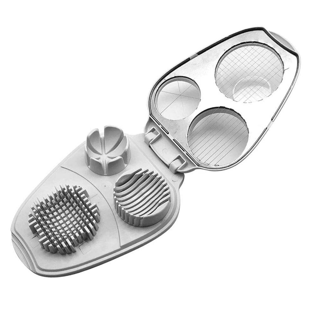 Keuken Gadgets Kookgerei Ei Slicer 3 In 1 Roestvrij Staal Handmatige Keuken Snijmachines Hardgekookte Eieren Keuken Tool Wit