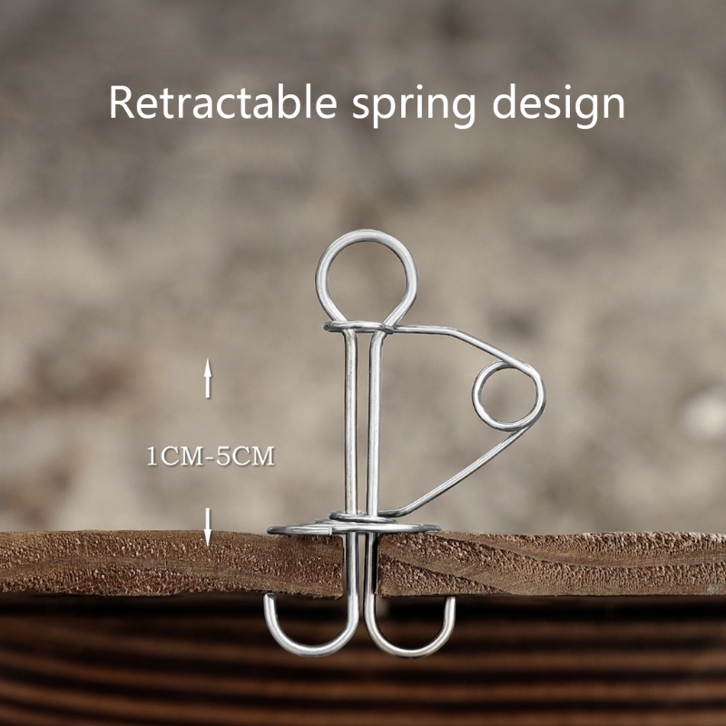 27RD 10 Pack Tent Stakes Awning Anchor with Spring Buckle Deck Peg and Carabiner Clips for Camping Outdoor Timber Deck Plank