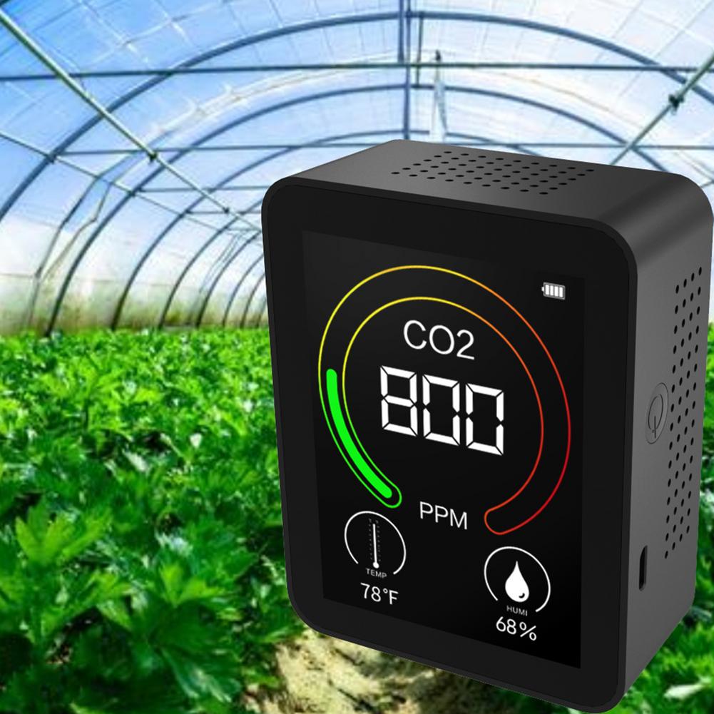 Detector de del aire CO2, termómetro, higrómetro, monitor de concentración de dióxido de carbono, fácil de llevar, pantalla a Color para sala de estar