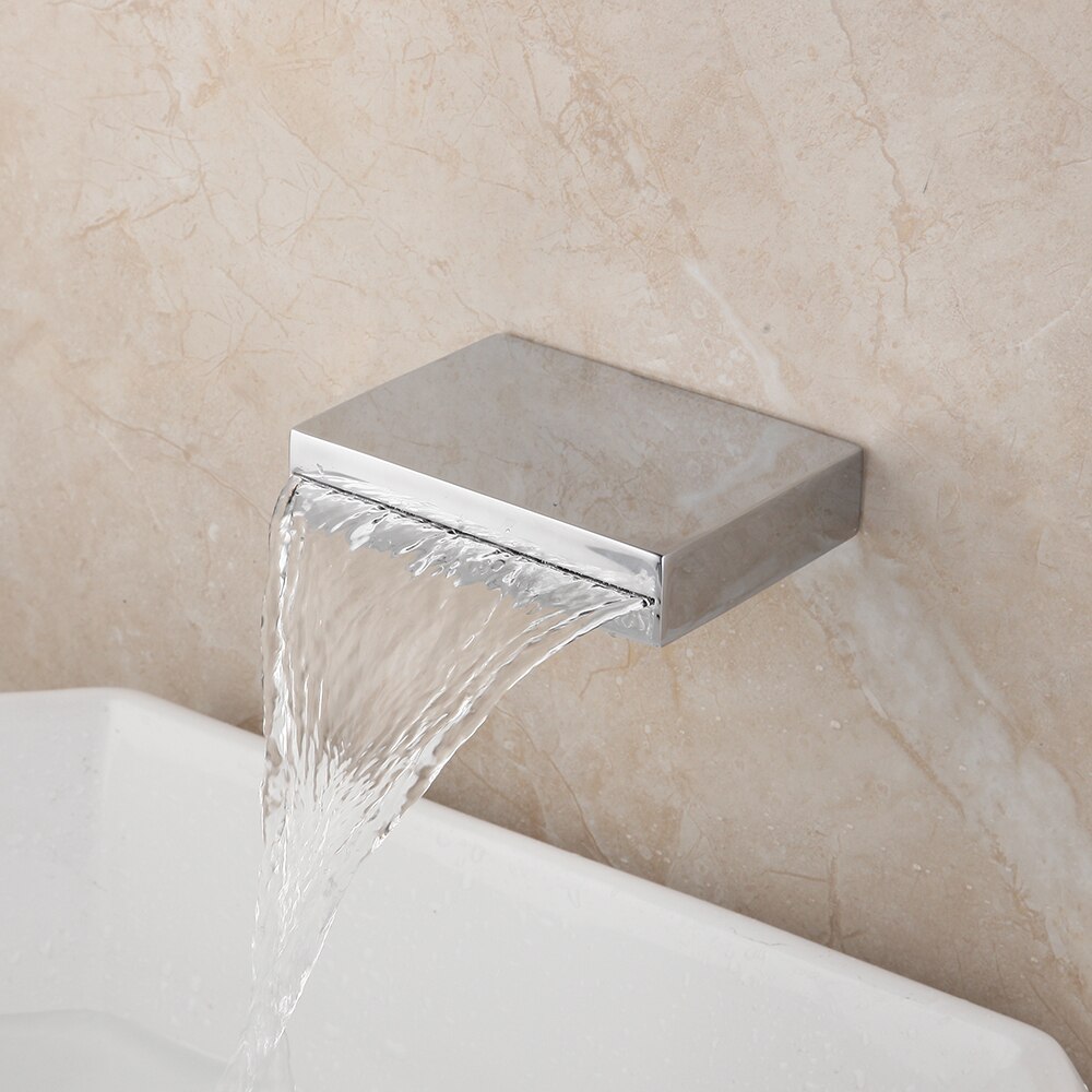 Bathroom Outlet Wall Mounted Brass Chrome Polished Waterfall Outlet Bathtub Shower Faucet Chrome Brass Only Outlet