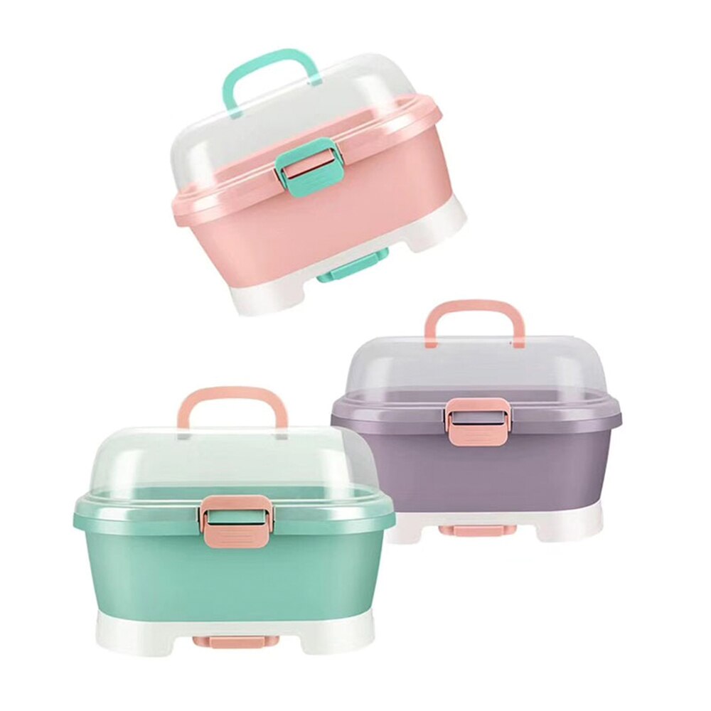 Portable Baby Bottle Rack Storage Box Organizer Dust Proof Drying Shelf Box Baby Milk Feeding Bottle Dryer Box Baby Accessory