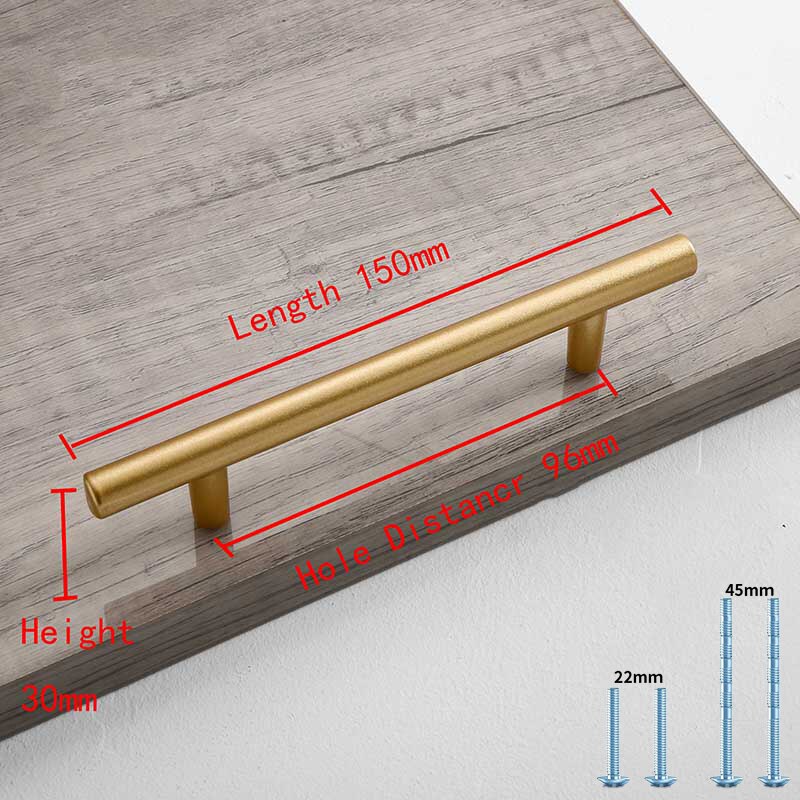 Simple Style Matte Gold Cabinet Handles Solid Aluminum Alloy Kitchen Cupboard Pulls Drawer Knobs Furniture Handle Hardware